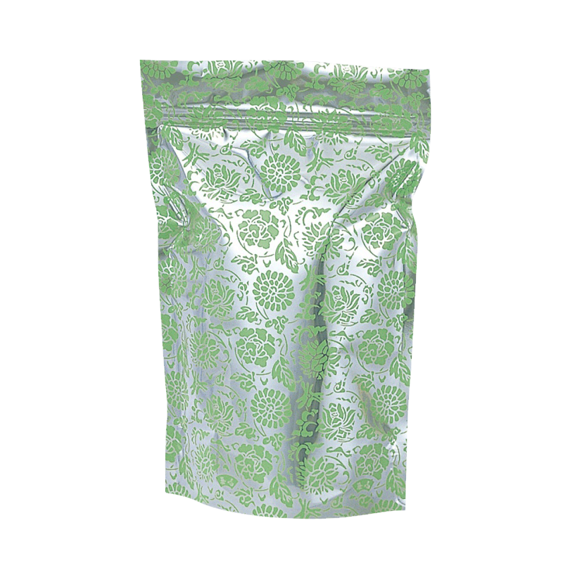 大花綠色半斤夾鏈袋(50入)