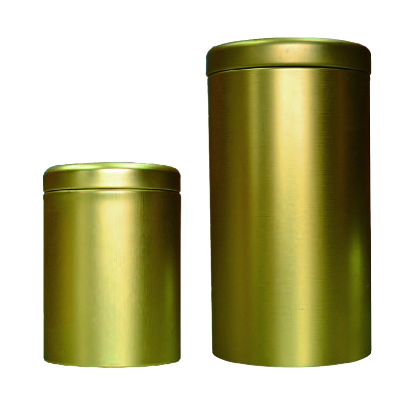 易開素面塑底鐵罐/塑底/金色